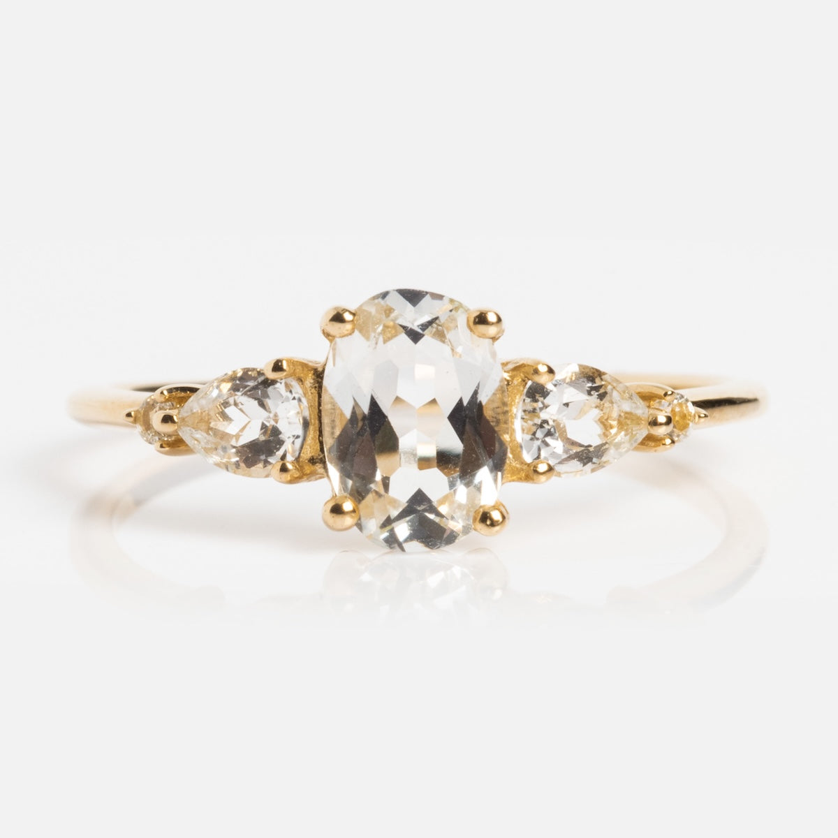 Solid Gold 2025 April Capsule Classic White Topaz Statement Ring