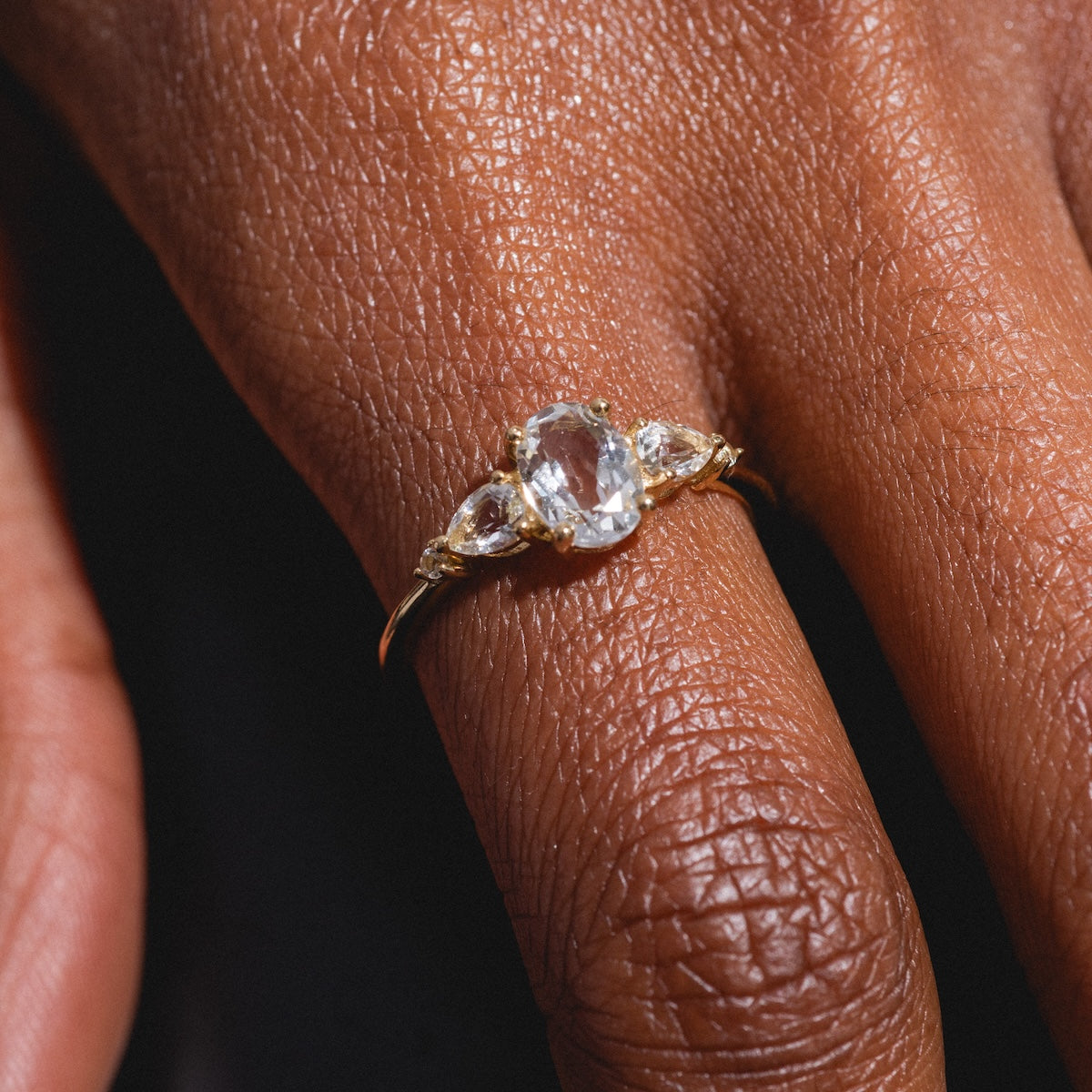 Solid Gold 2025 April Capsule Classic White Topaz Statement Ring