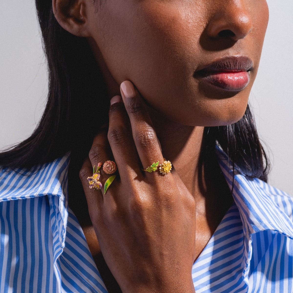 Blooming Color Adjustable Enamel Birth Flower Ring