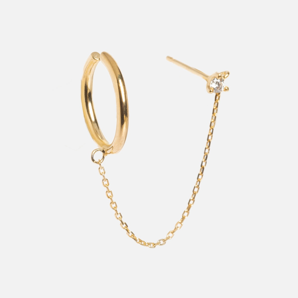Stud with Chain Ear Cuff