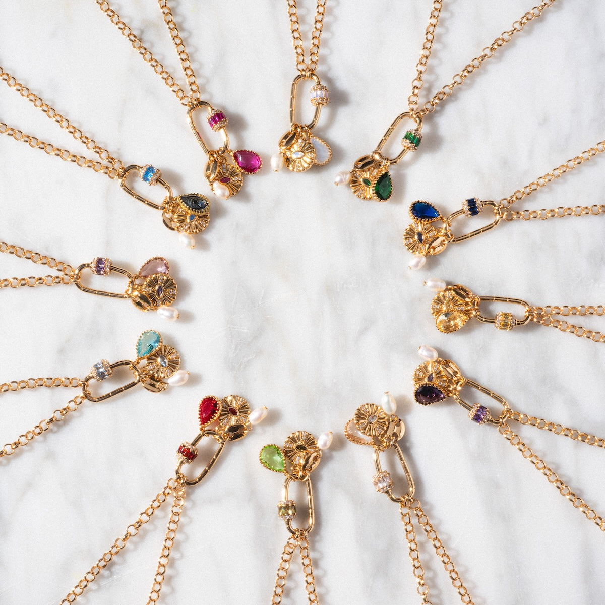 Queen Crystal Birthstone Charm Necklace