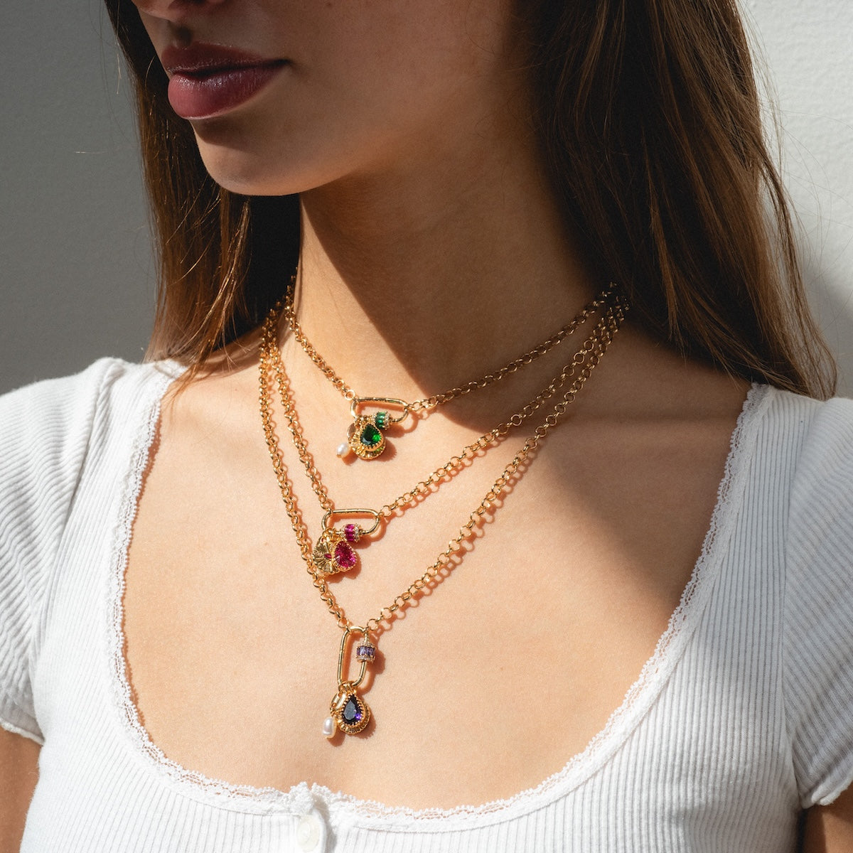 Queen Crystal Birthstone Charm Necklace