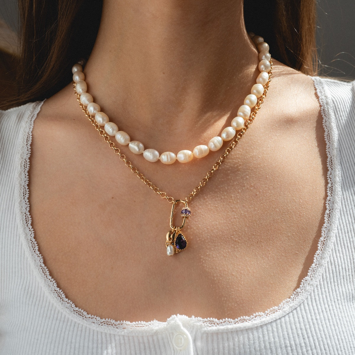 Queen Crystal Birthstone Charm Necklace
