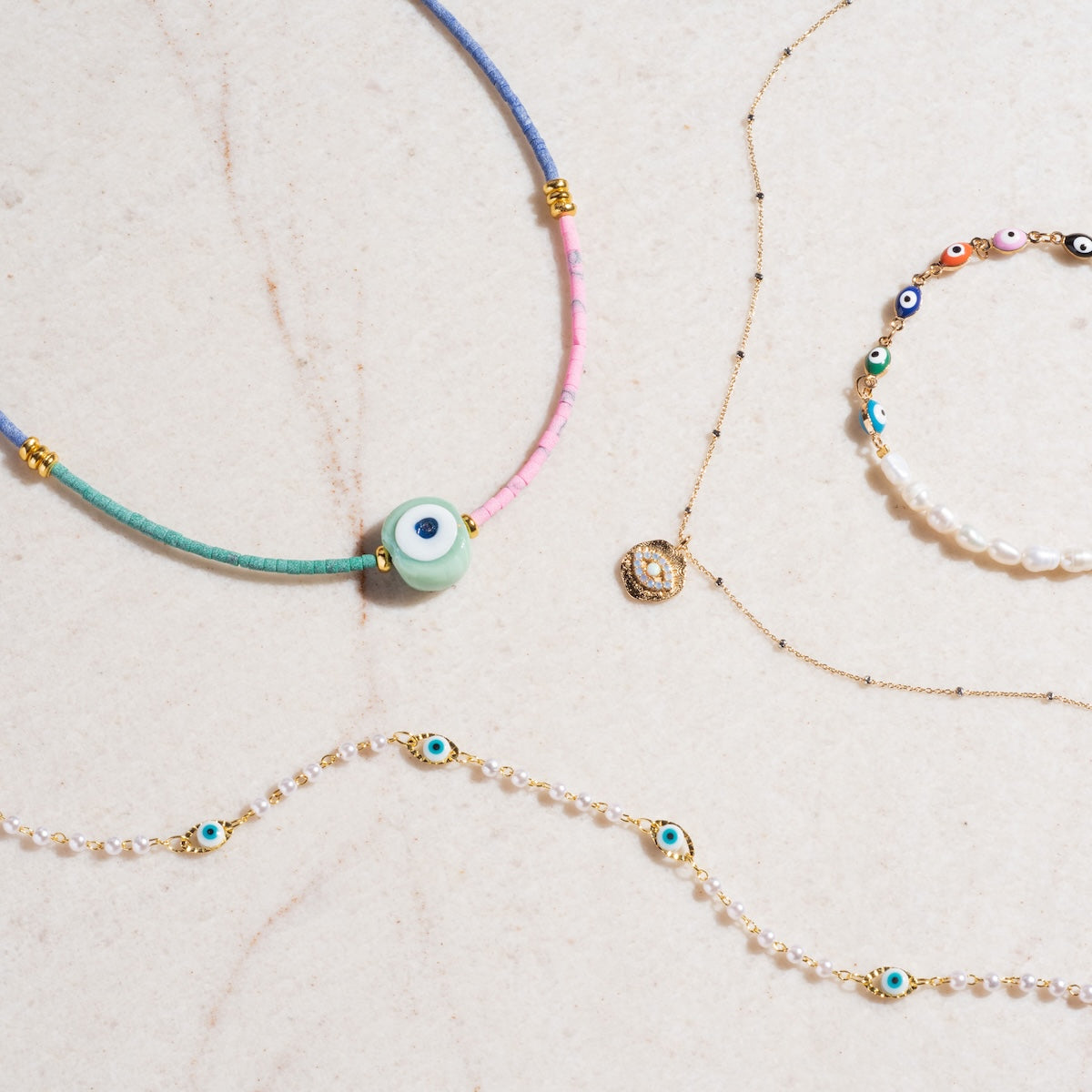 Daydreamer Evil Eye Necklace with Opal