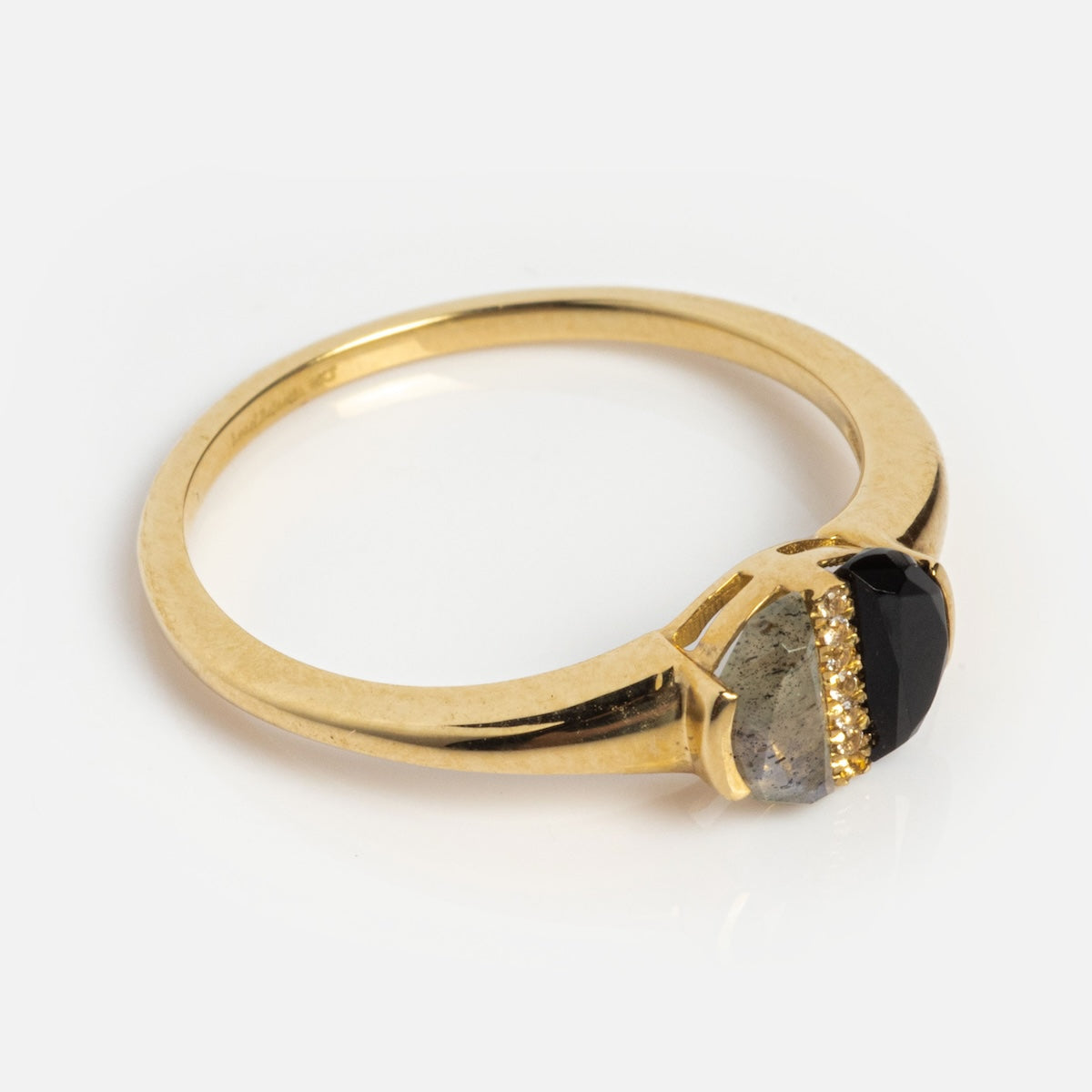 Solid Gold Toi et Moi Circle Ring