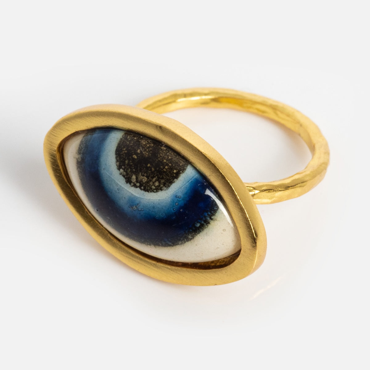 Adira Blue Porcelain Evil Eye Ring
