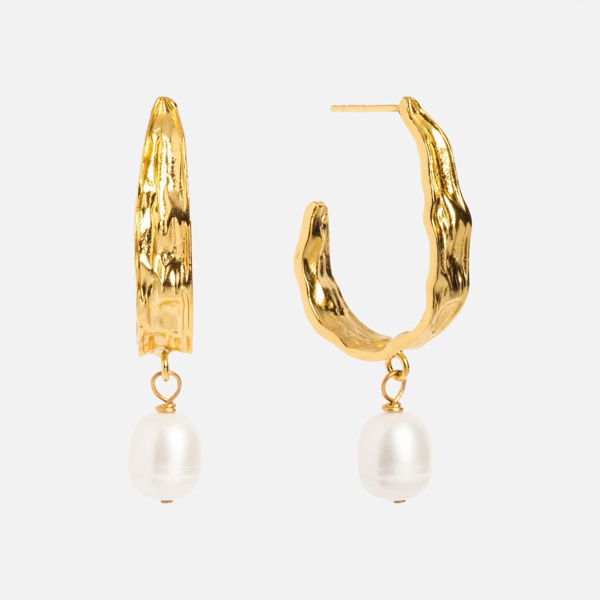 Judy Pearl Statement Hoop Earrings
