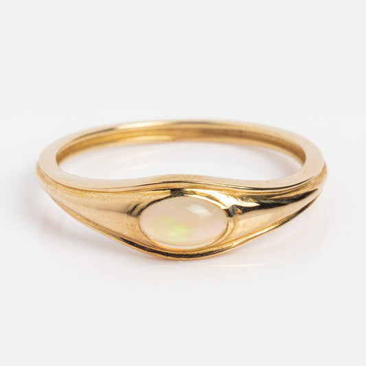 Solid Gold Opal Ring Sample Size 7