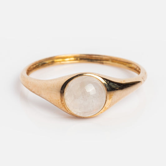 Solid Gold Dome Birthstone Ring - Oct Sample Size 7