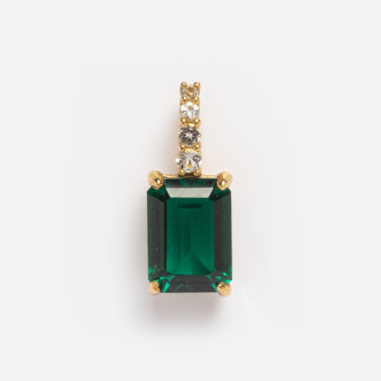 Solid Gold Emerald Charm Sample