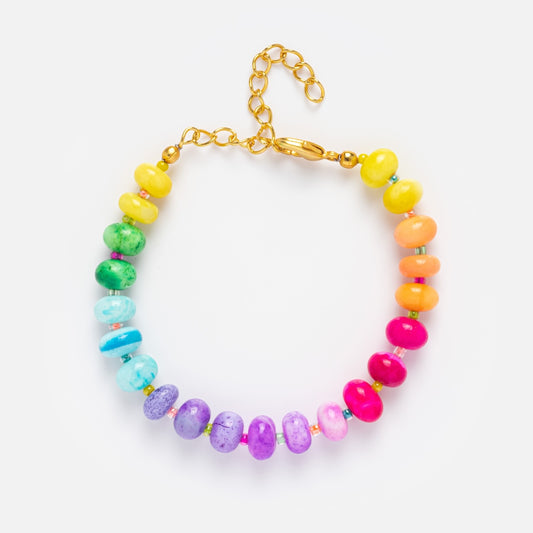 Rainbow Peruvian Opal Beaded Bracelet
