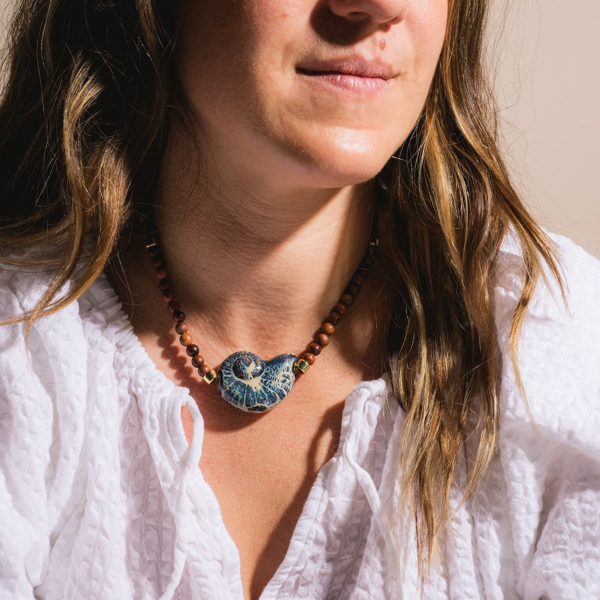 Edith Barbarella Cove Necklace worn by model
