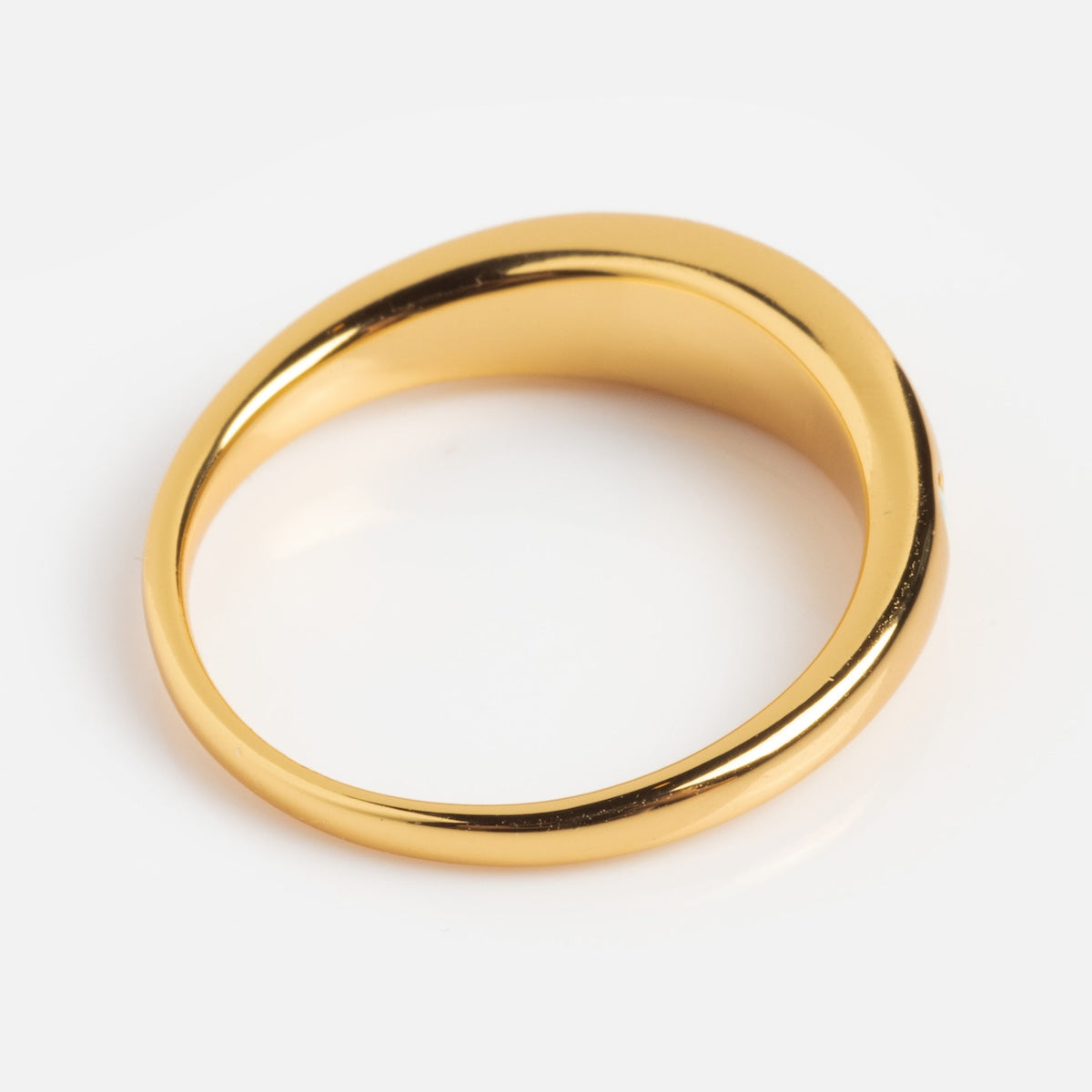 The Blue Opal Ombre Via Ring features a modern, gently twisted design in gold vermeil, displayed against a white background.