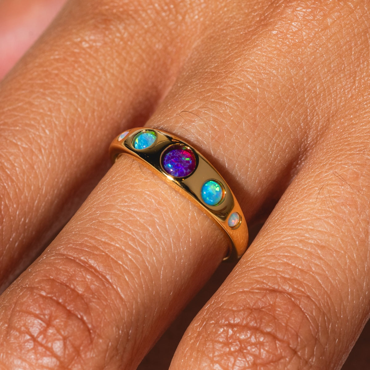 Blue Opal Ombre Via Ring