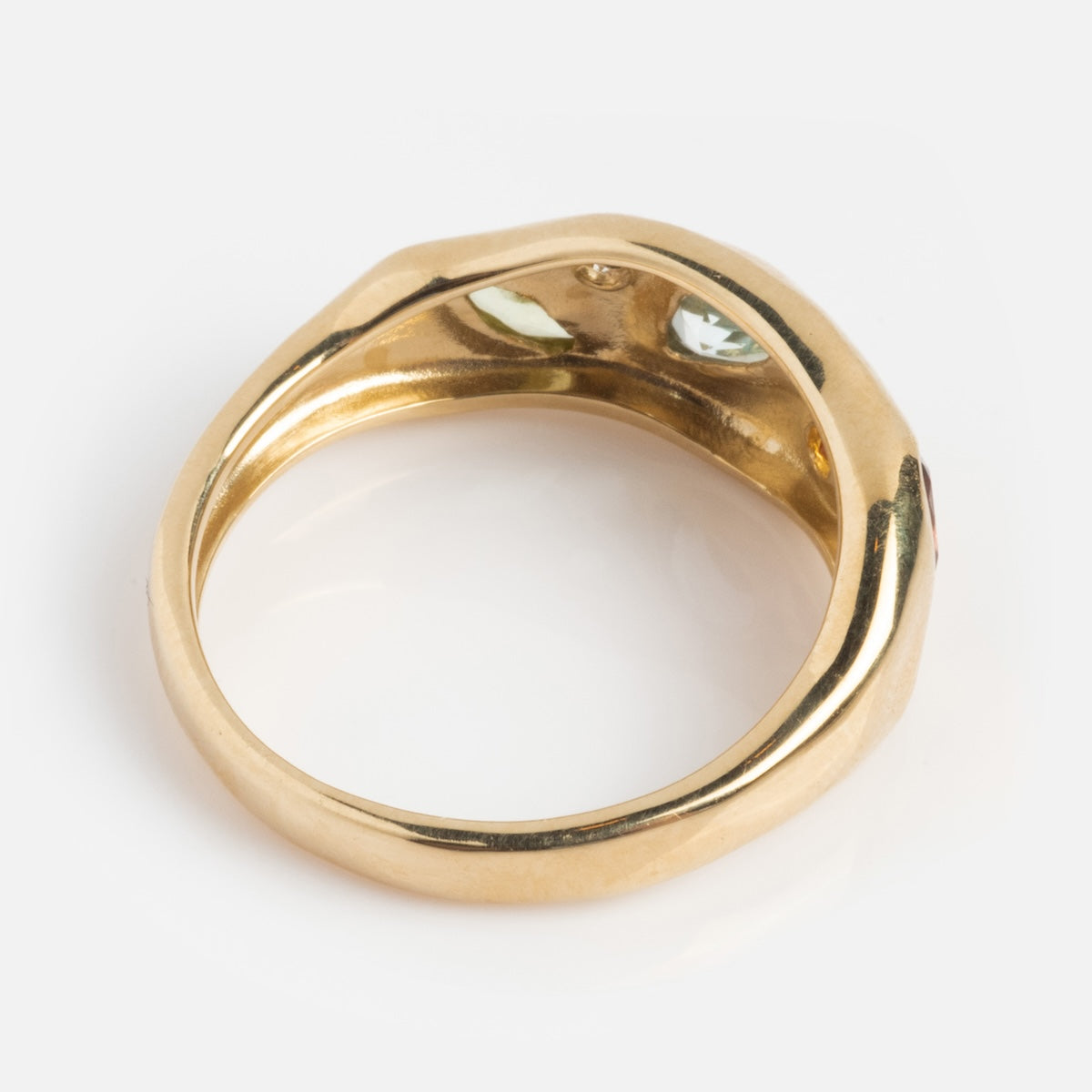 The Solid Gold Bold Organic Dawn Band features a smooth, slightly irregular solid gold band with a polished finish, giving this Local Eclectic exclusive piece a modern, organic look. Photographed on a white background.