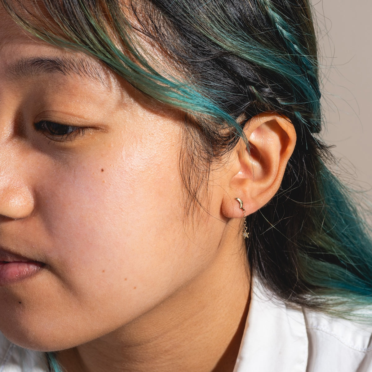 Moon and Stars Drop Earrings