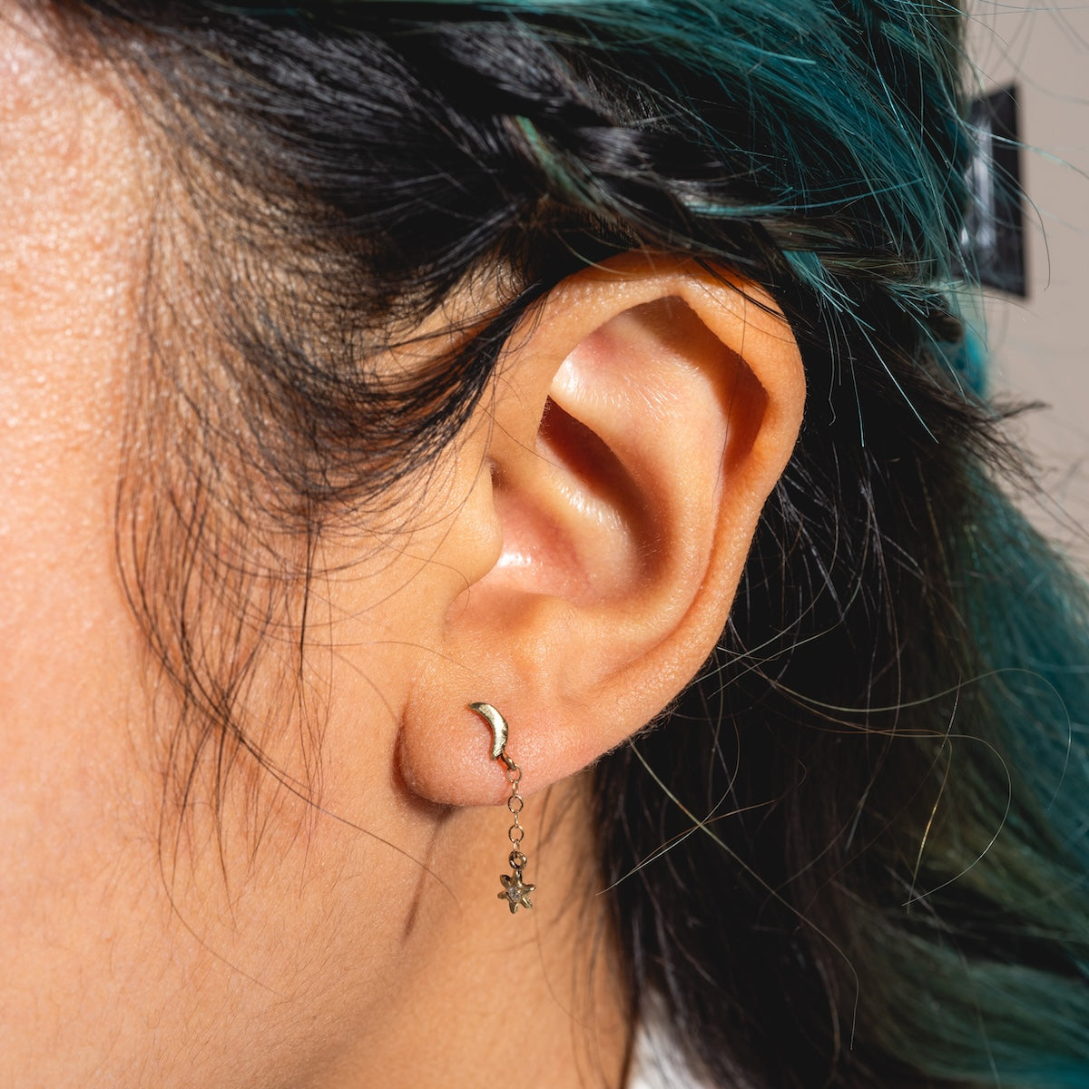 Moon and Stars Drop Earrings