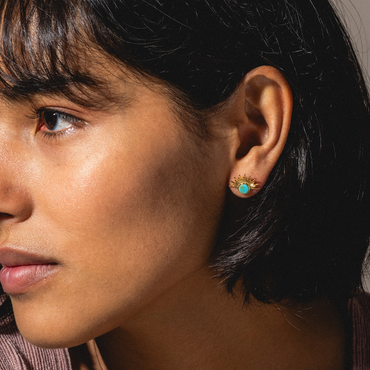 Turquoise Sunburst Studs