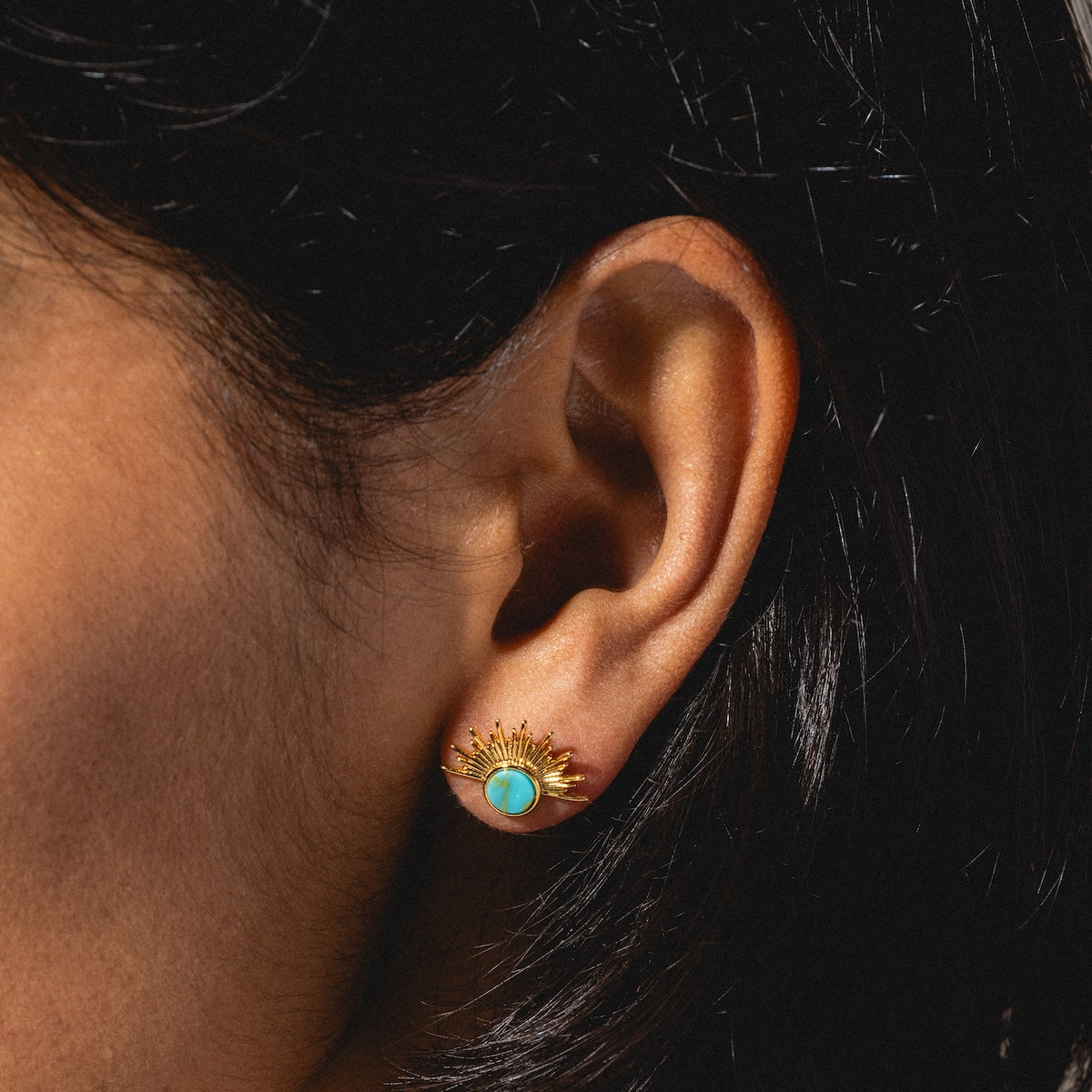 Turquoise Sunburst Studs