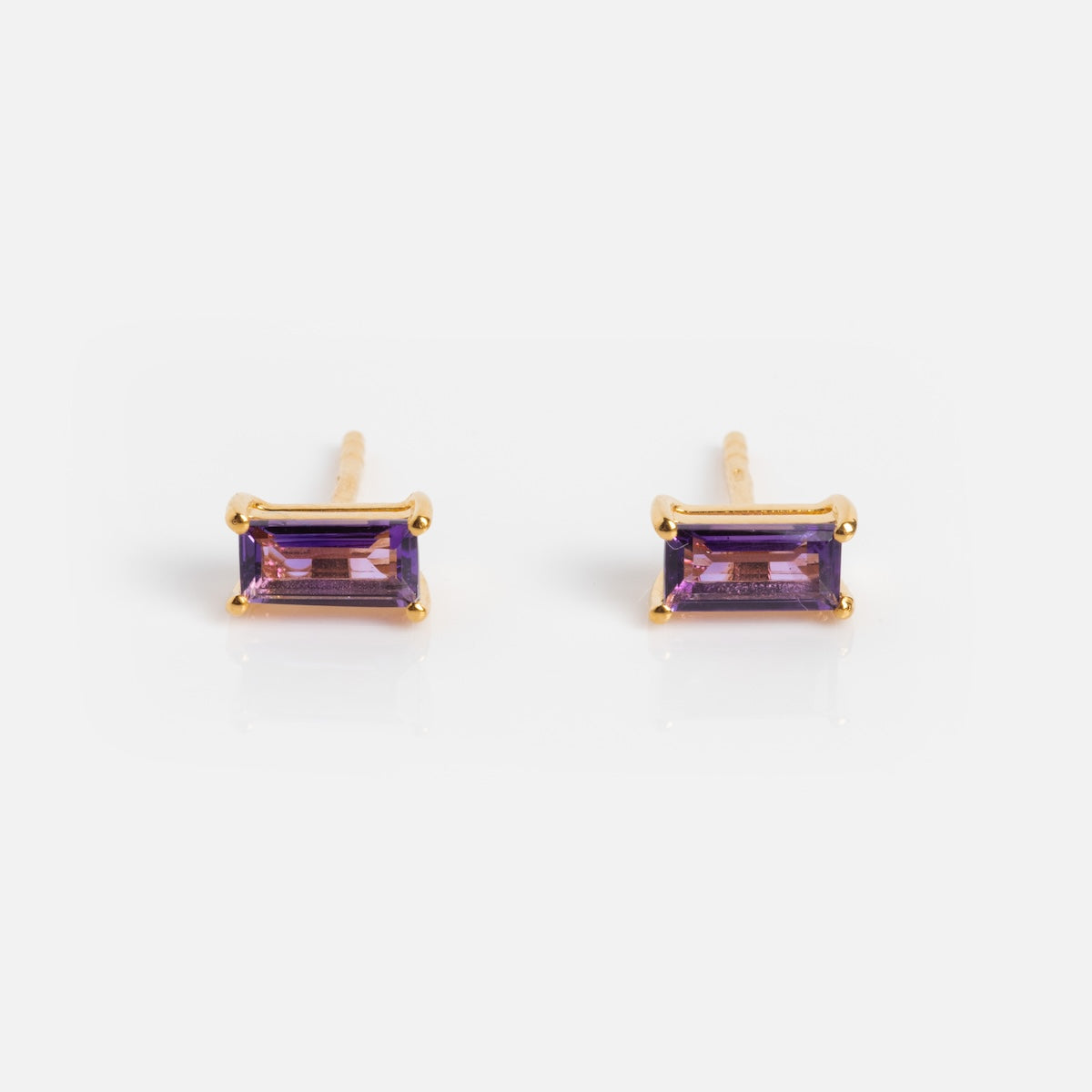 Birthstone Baguette Studs