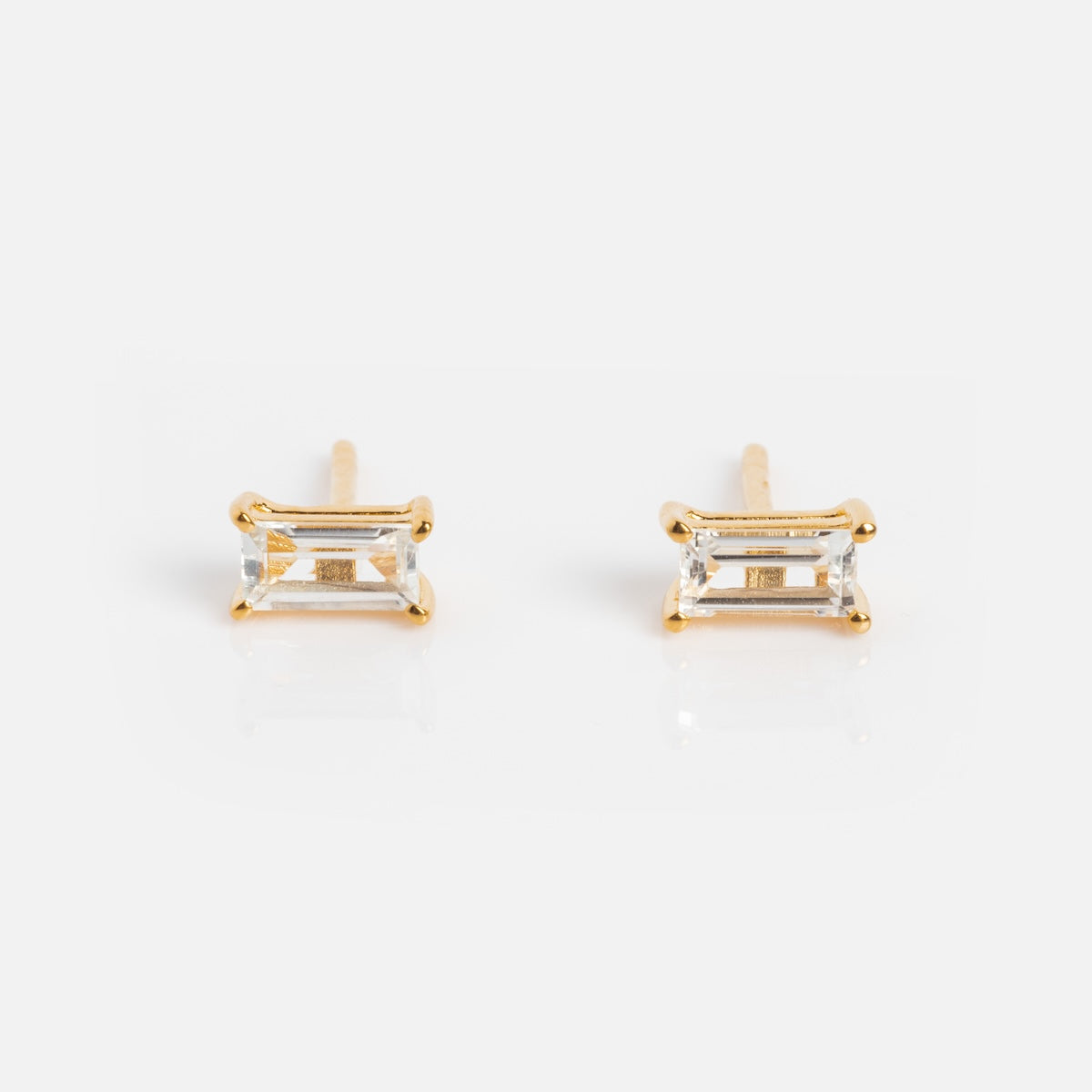 Birthstone Baguette Studs
