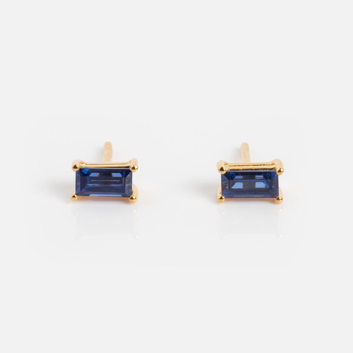 Birthstone Baguette Studs