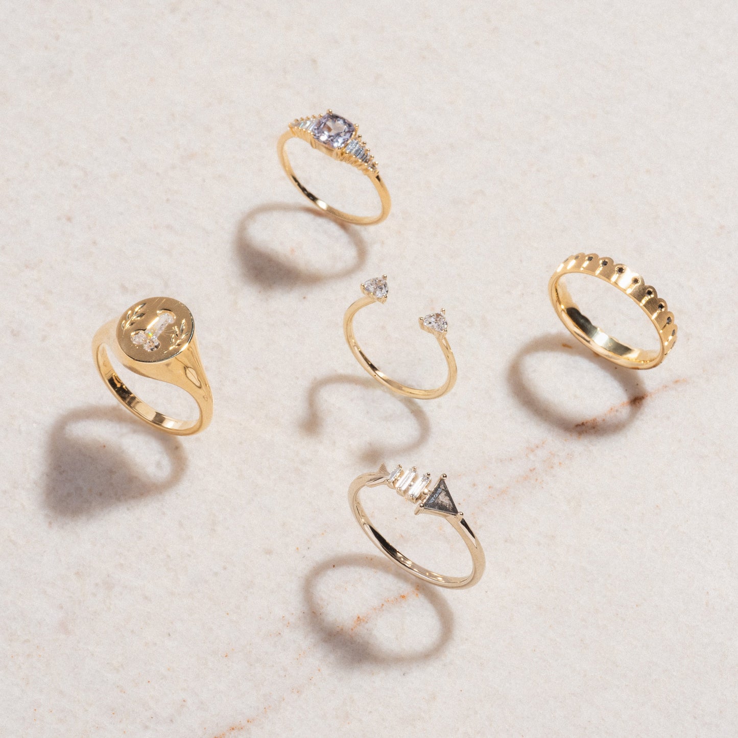Open Wedding Band with Two Diamond Hearts