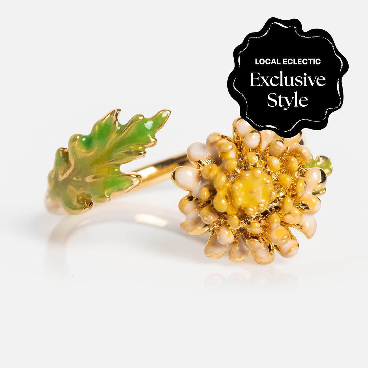 Blooming Color Adjustable Enamel Birth Flower Ring