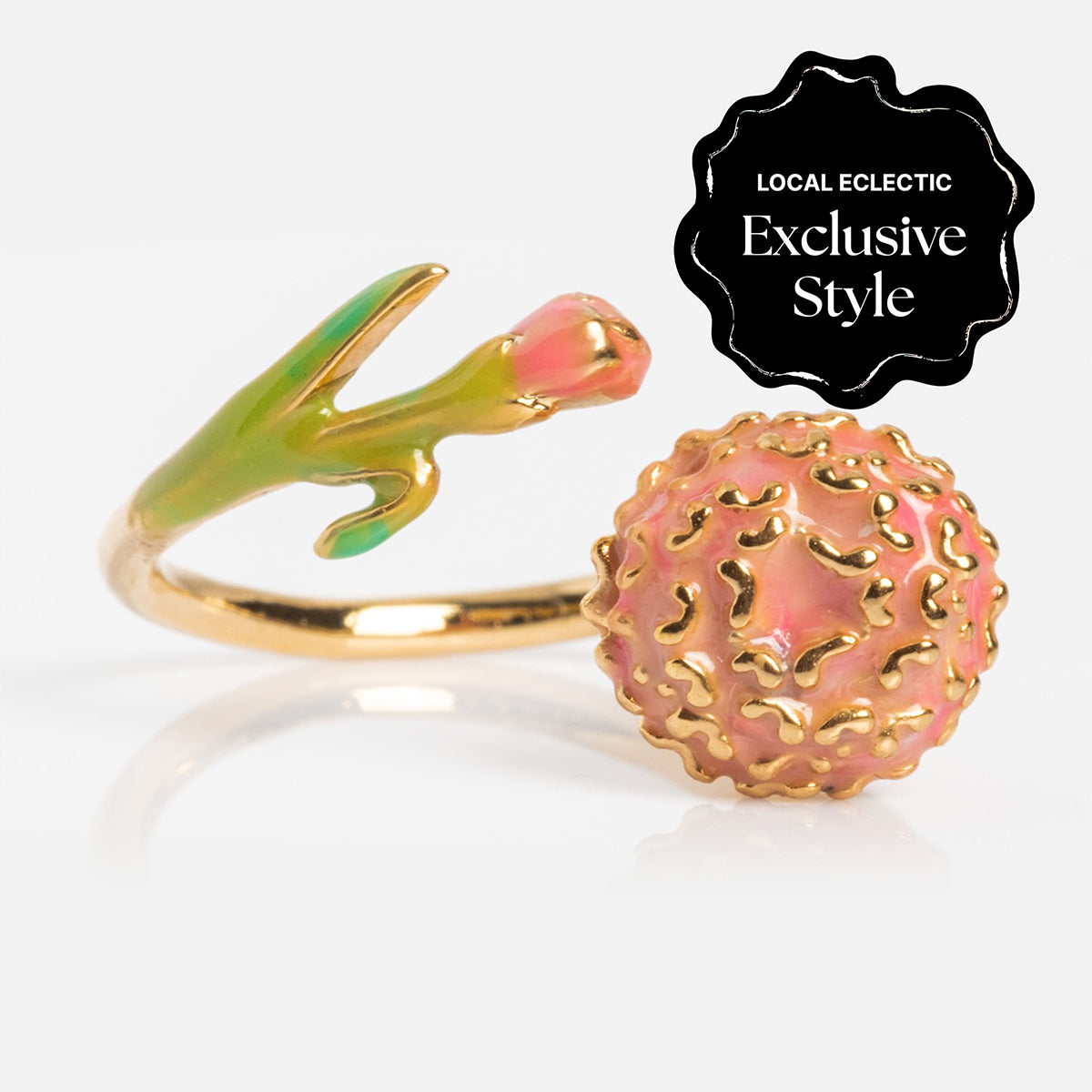 Blooming Color Adjustable Enamel Birth Flower Ring