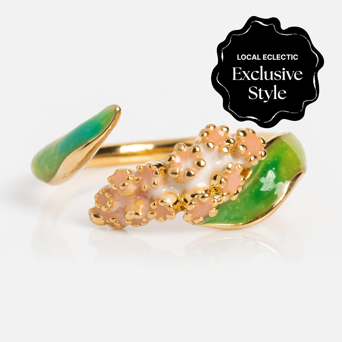 Blooming Color Adjustable Enamel Birth Flower Ring