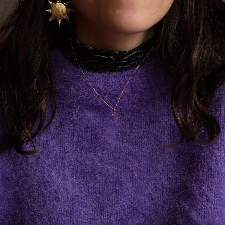 Solid Gold February Capsule Amethyst Kite Necklace