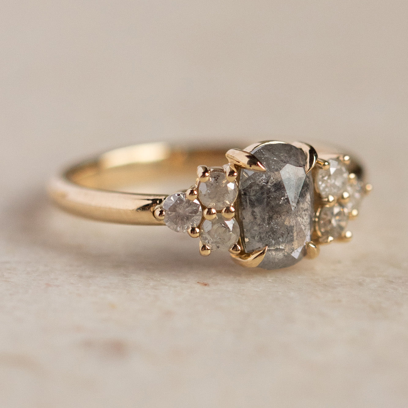 Apollonia Salt and Pepper Diamond Ring