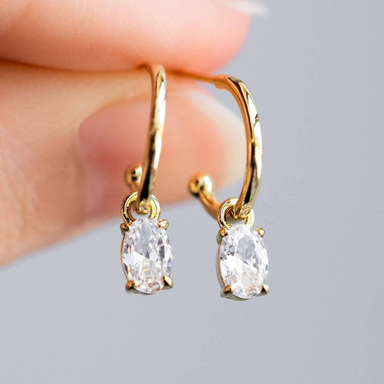 Gold CZ Emery Huggie Earrings earrings Melinda Maria