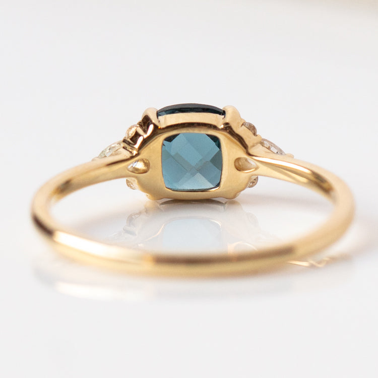 14k Blue Topaz and White Sapphire Ring