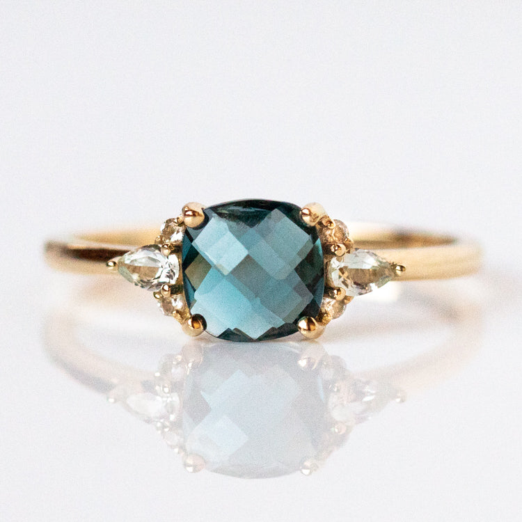 14k Blue Topaz and White Sapphire Ring Local Eclectic – local