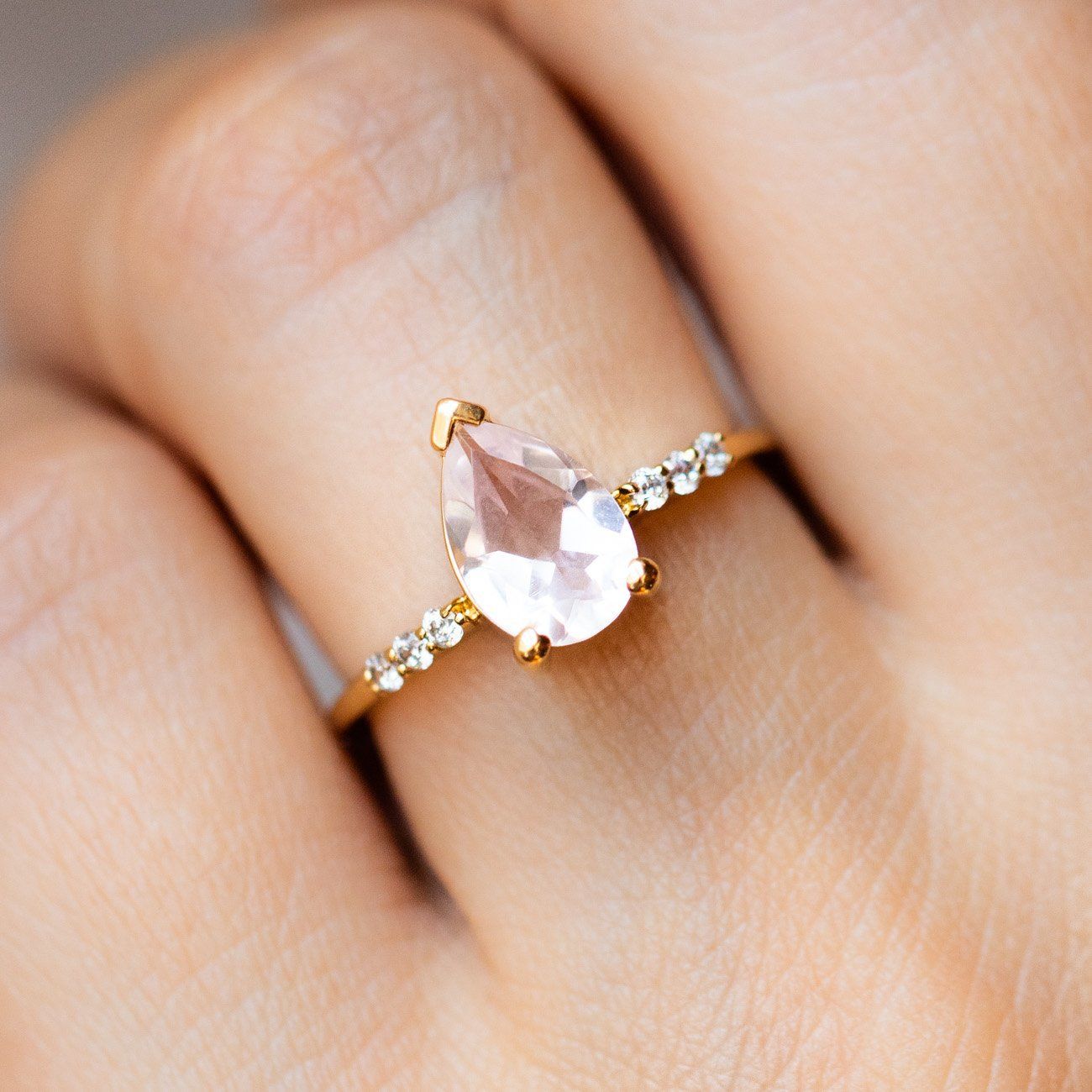 Pink Quartz Fair Lady Ring rings Carried Jewels