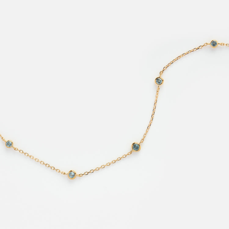 Solid Gold Something Blue Topaz Bracelet