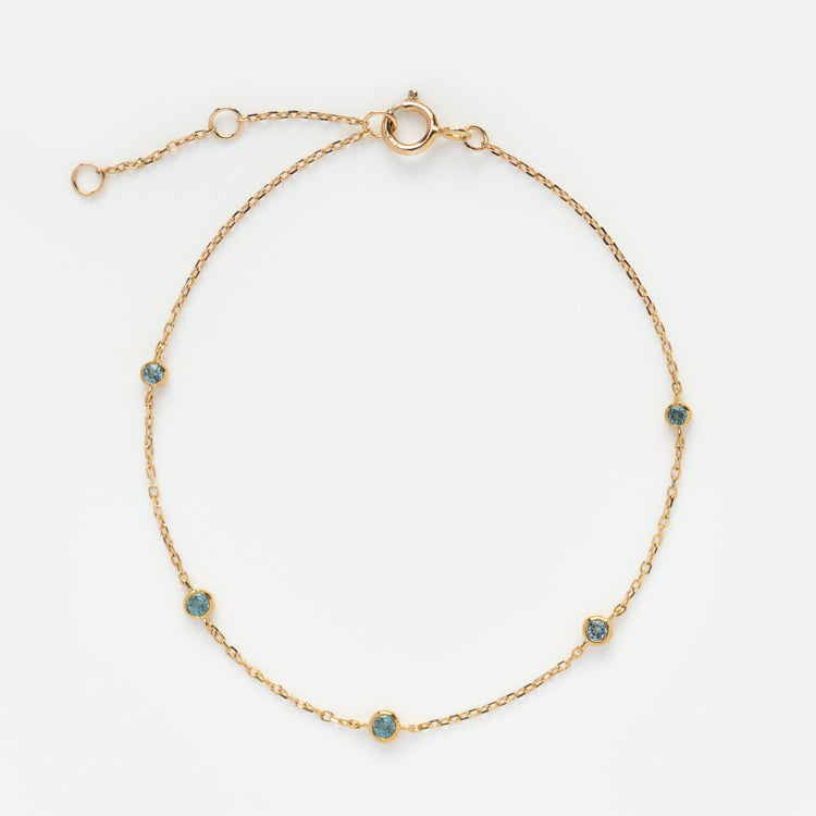 Solid Gold Something Blue Topaz Bracelet