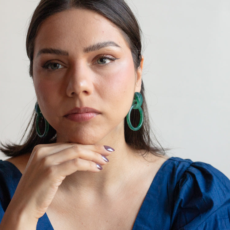 Milly Hoops in Jade