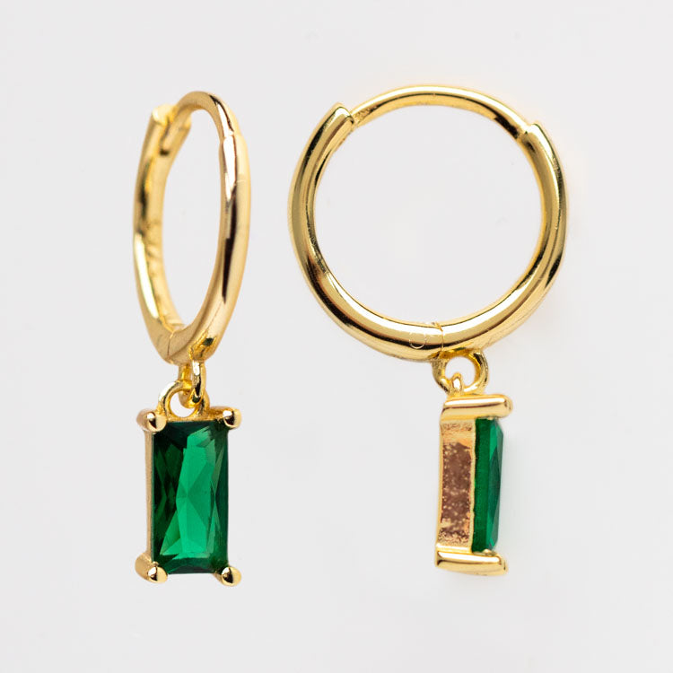 Lauryn Hoops in Jade minimal modern yellow gold jewelry