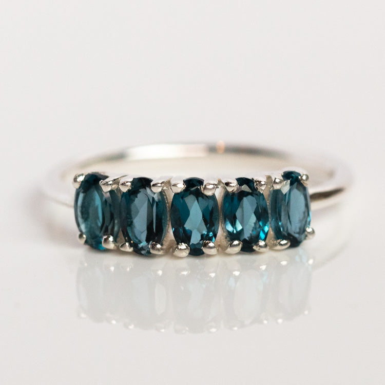 London Blue Topaz Galaxy Ring in Silver unique minimal modern jewelry carrie elizabeth