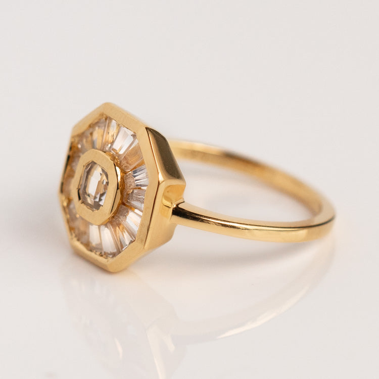 Solstice Statement Ring yellow gold modern jewelry carrie elizabeth