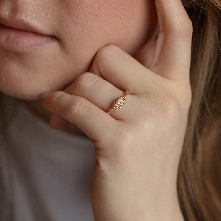 Grande Ouroboros Diamond Snake Ring