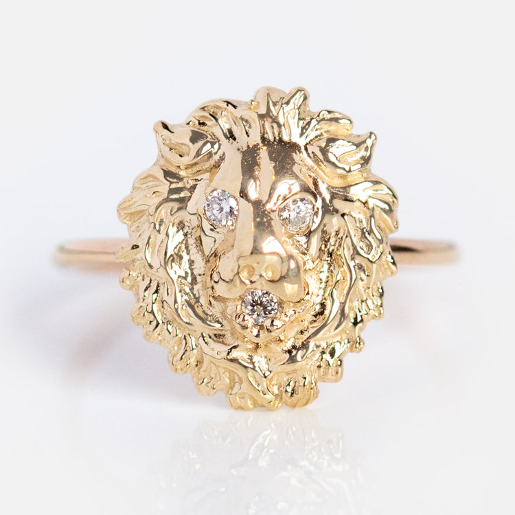 Courage Gold Diamond Lion Ring Local Eclectic – local eclectic
