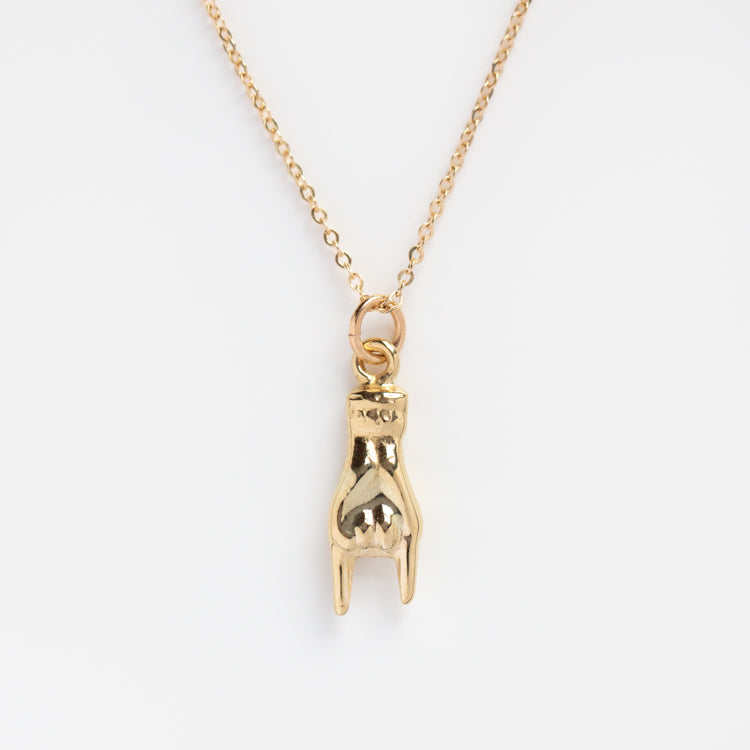 Golden Mano Cornuto Necklace