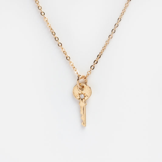 Littlest Skeleton Key Diamond Necklace