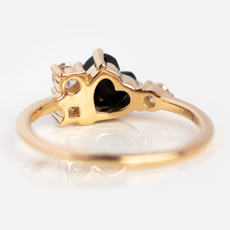 14K Brie Black Onyx Heart Ring
