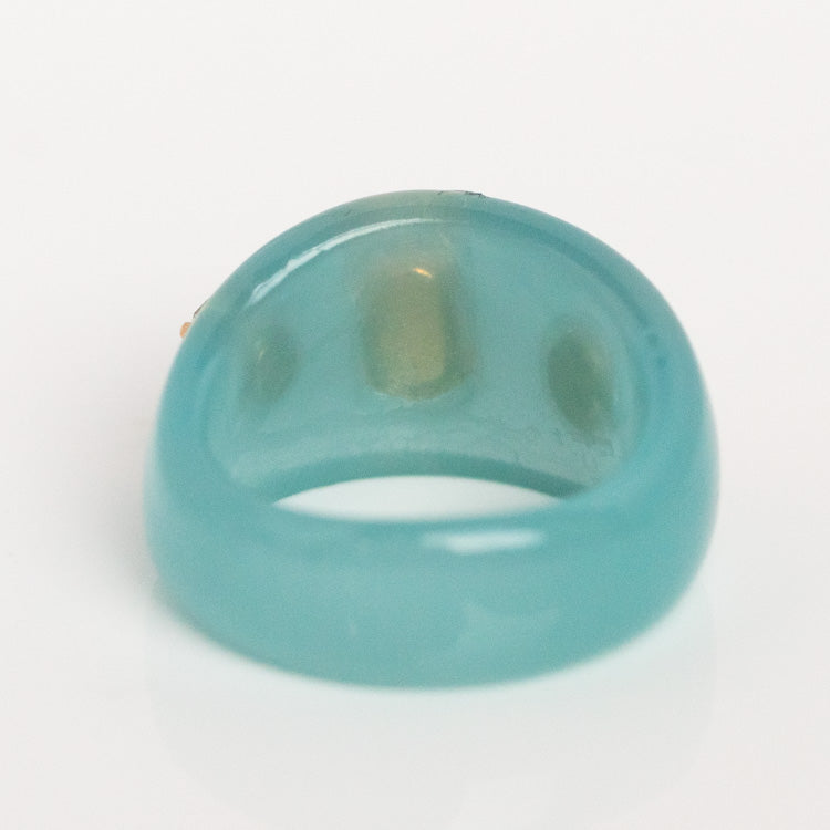 Jeweled Blue Resin Ring unique statement modern jewelry ettika