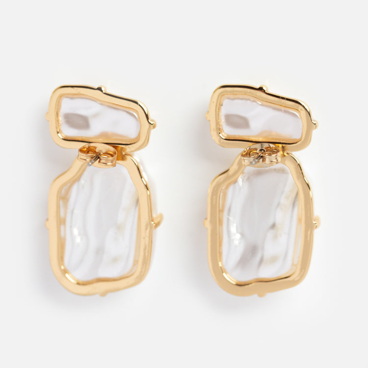 Edge of Water Double Pearl Earrings