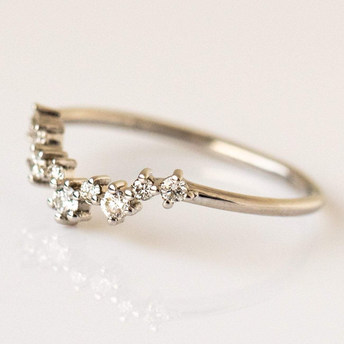 Aster Diamond Cluster Band in White Gold rings Everett
